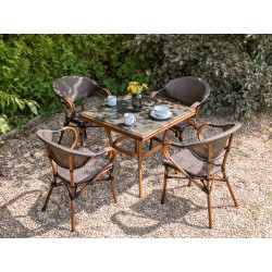 Zestaw ogrodowy dla 4 osób CASPRI II Metal Szary