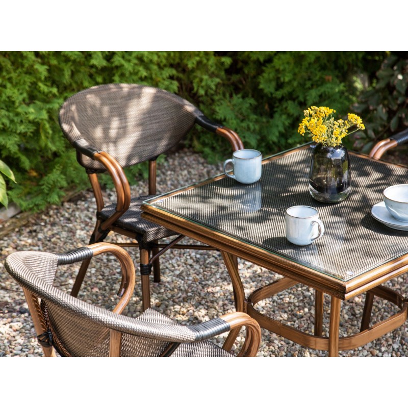 Zestaw ogrodowy dla 4 osób CASPRI II Metal Szary