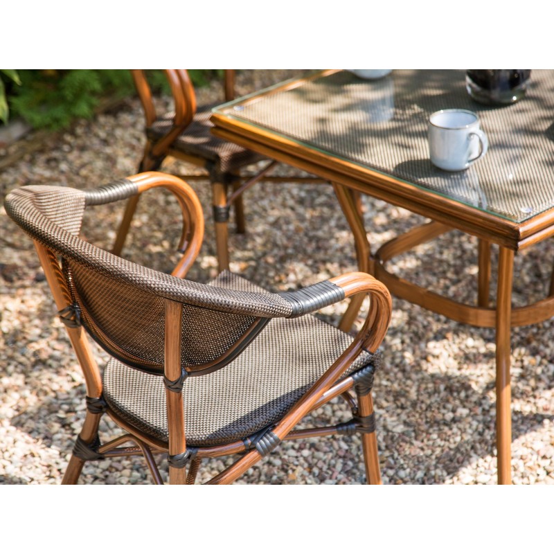 Zestaw ogrodowy dla 4 osób CASPRI II Metal Szary