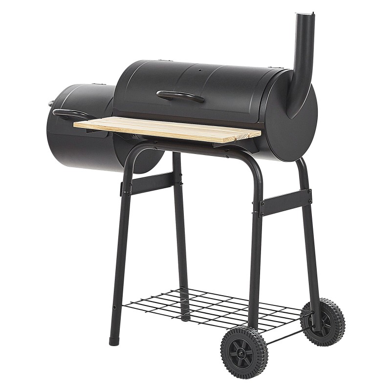 Grill węglowy SATAH Z wędzarnią Metal Czarny