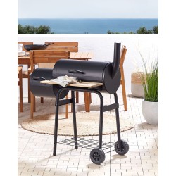 Grill węglowy SATAH Z wędzarnią Metal Czarny