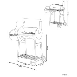 Grill węglowy SATAH Z wędzarnią Metal Czarny