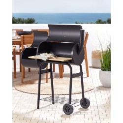 Grill węglowy SATAH Z wędzarnią Metal Czarny