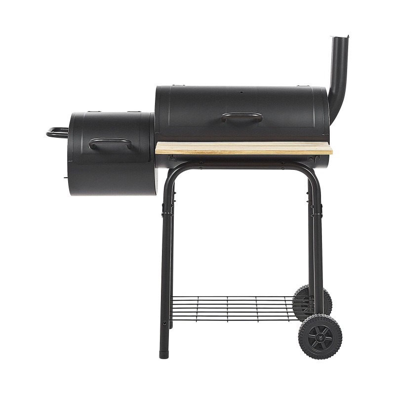 Grill węglowy SATAH Z wędzarnią Metal Czarny