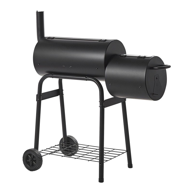 Grill węglowy SATAH Z wędzarnią Metal Czarny