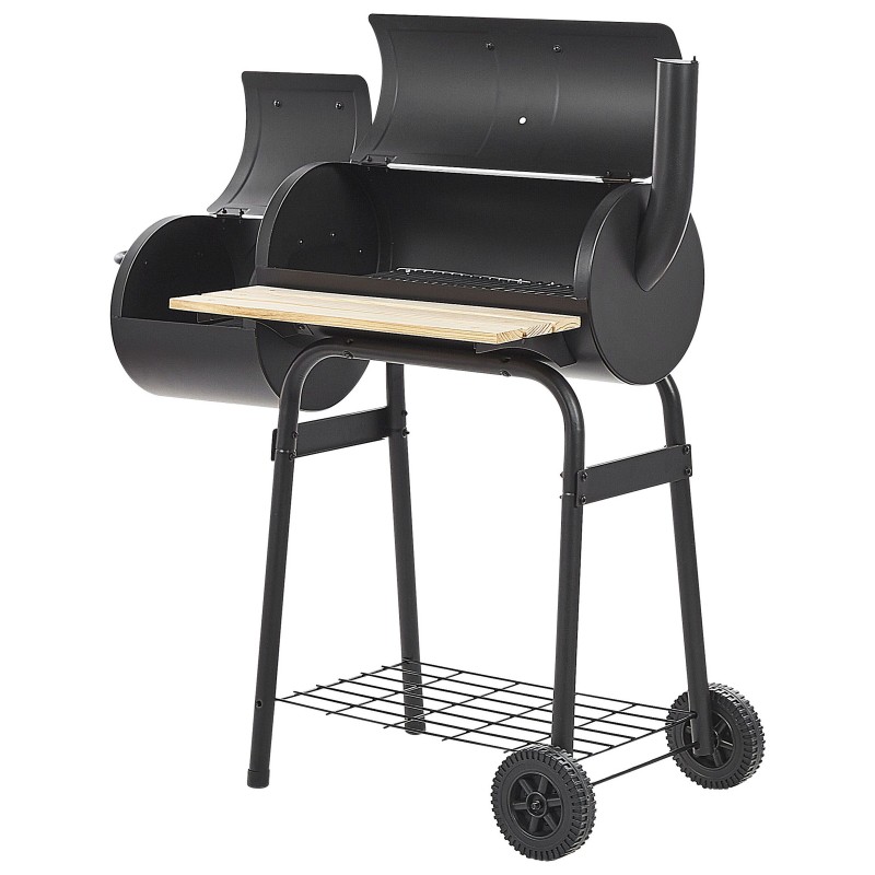 Grill węglowy SATAH Z wędzarnią Metal Czarny