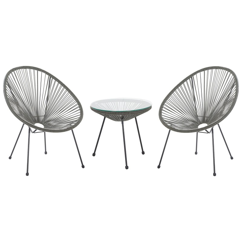 Zestaw mebli balkonowych ACAPULCO II Technorattan Ciemnoszary