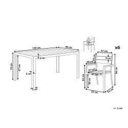 Zestaw ogrodowy dla 6 osób COMO Szary