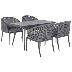 Zestaw ogrodowy dla 4 osób LIPARI z poduszkami Metal Szary
