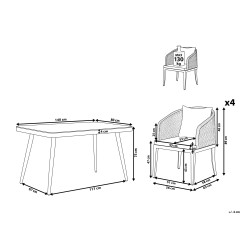 Zestaw ogrodowy dla 4 osób LIPARI z poduszkami Metal Szary