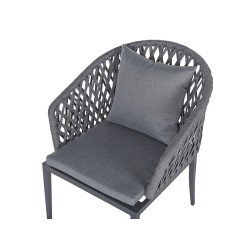 Zestaw ogrodowy dla 4 osób LIPARI z poduszkami Metal Szary