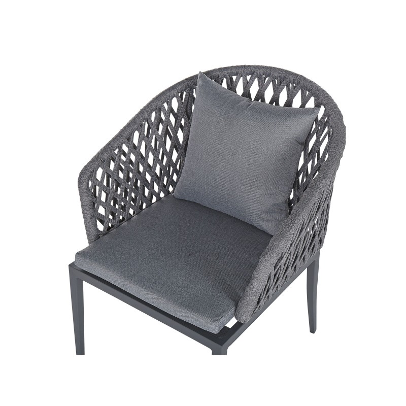 Zestaw ogrodowy dla 4 osób LIPARI z poduszkami Metal Szary