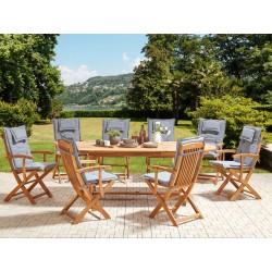 Zestaw ogrodowy dla 8 osób MAUI II z poduszkami Drewno akacjowe Szary