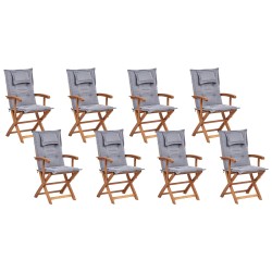 Zestaw ogrodowy dla 8 osób MAUI II z poduszkami Drewno akacjowe Szary