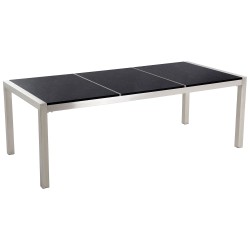 Zestaw ogrodowy dla 8 osób GROSSETO Blat dzielony Granit Polerowany Czarny