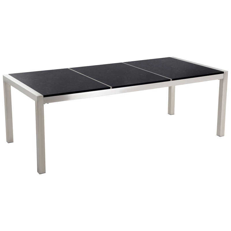 Zestaw ogrodowy dla 8 osób GROSSETO Blat dzielony Granit Polerowany Czarny