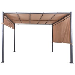 Pawilon ogrodowy LED PARGA Metal 310 cm 310 cm Brązowy