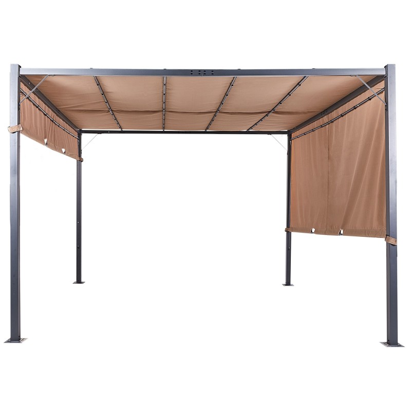 Pawilon ogrodowy LED PARGA Metal 310 cm 310 cm Brązowy