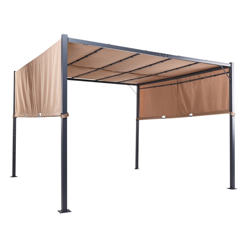 Pawilon ogrodowy LED PARGA Metal 310 cm 310 cm Brązowy