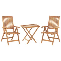 Zestaw mebli balkonowych Składane JAVA Drewno Jasnobrązowy