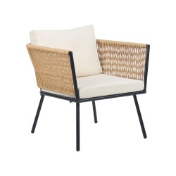 Zestaw mebli balkonowych z poduszkami GARGANO Technorattan Naturalny