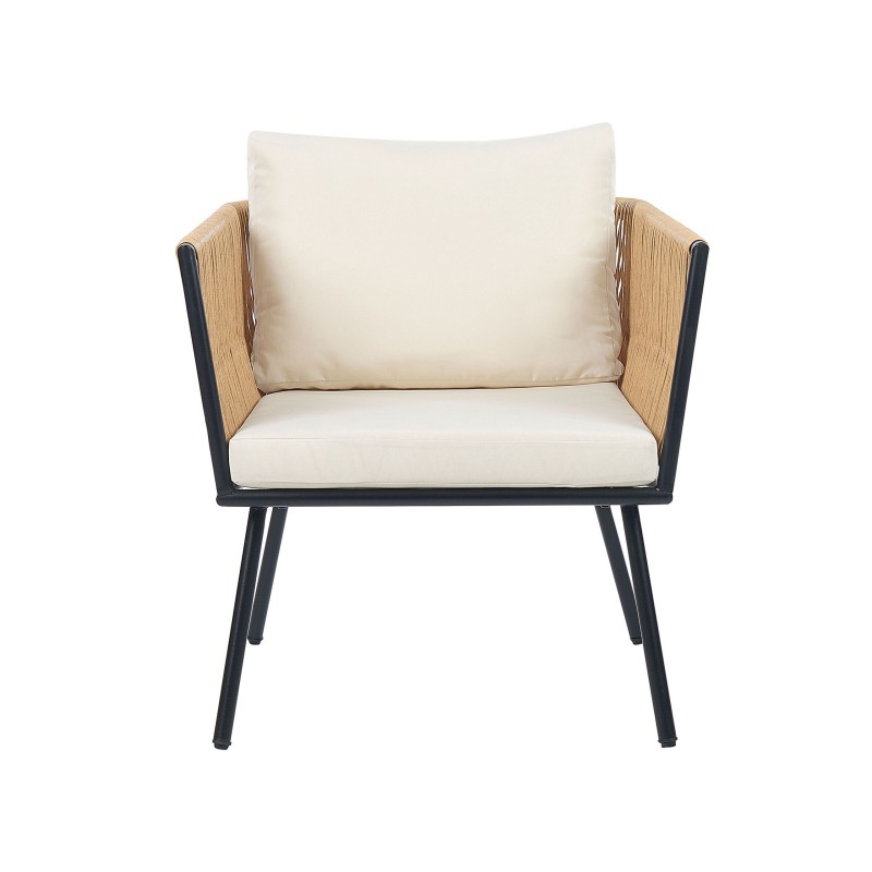 Zestaw mebli balkonowych z poduszkami GARGANO Technorattan Naturalny