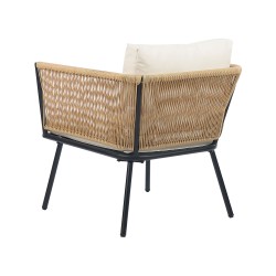 Zestaw mebli balkonowych z poduszkami GARGANO Technorattan Naturalny