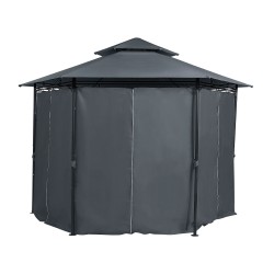 Pawilon ogrodowy PORTEL Metal 350 cm 350 cm Grafitowy