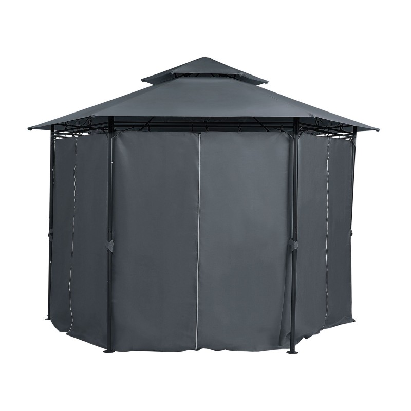 Pawilon ogrodowy PORTEL Metal 350 cm 350 cm Grafitowy