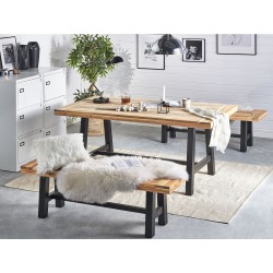 Zestaw ogrodowy dla 6 osób SCANIA Drewno akacjowe Czarny