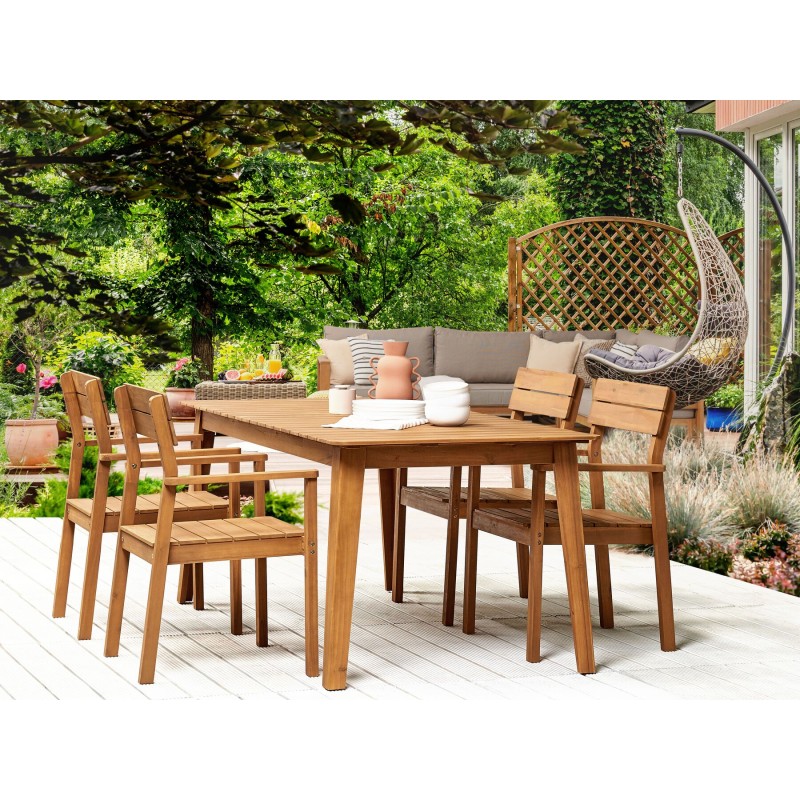 Zestaw ogrodowy dla 4 osób FORNELLI Drewno akacjowe Brązowy