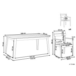 Zestaw ogrodowy dla 4 osób FORNELLI Drewno akacjowe Brązowy