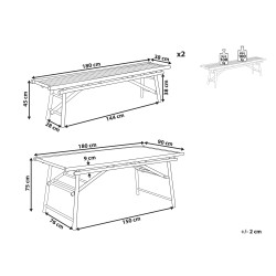 Zestaw ogrodowy dla 4 osób TINDARI Drewno bambusowe Jasnobrązowy
