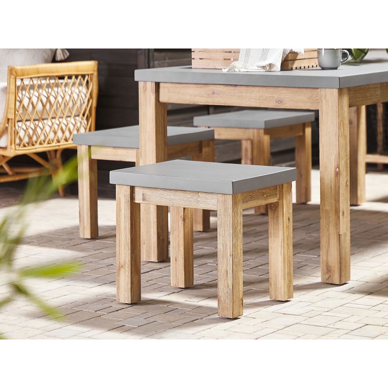 Zestaw ogrodowy ze stołkami dla 6 osób OSTUNI Beton Szary