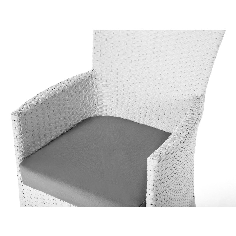 Zestaw ogrodowy dla 8 osób ITALY z poduszkami Technorattan Biały