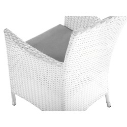 Zestaw ogrodowy dla 8 osób ITALY z poduszkami Technorattan Biały