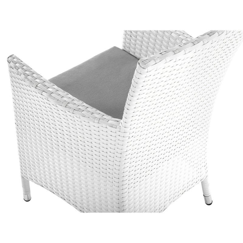 Zestaw ogrodowy dla 8 osób ITALY z poduszkami Technorattan Biały