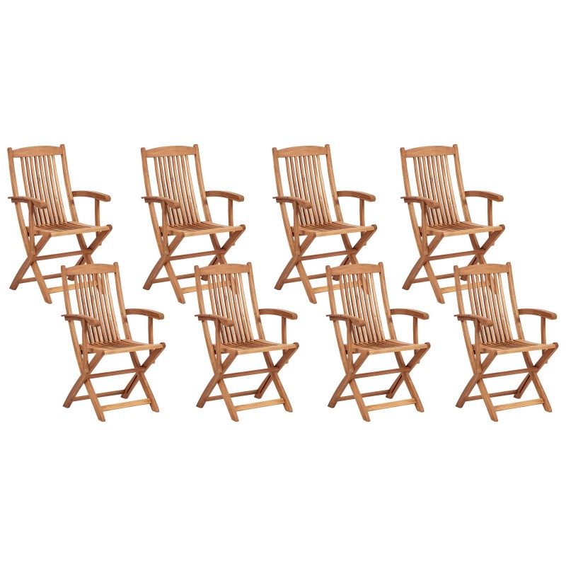 Zestaw ogrodowy dla 8 osób MAUI II Drewno akacjowe Jasnobrązowy