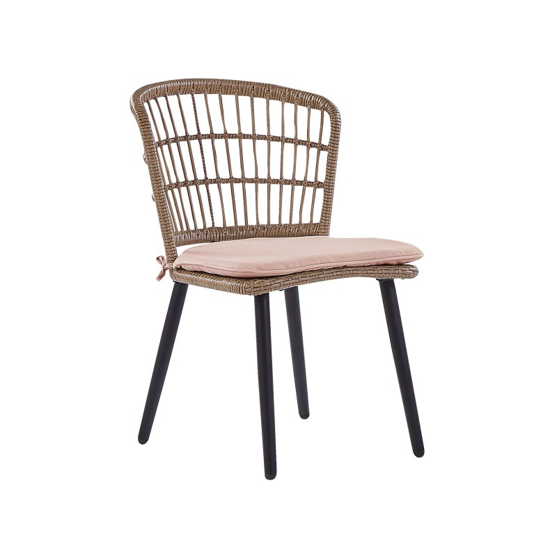 Zestaw ogrodowy dla 6 osób ALIANO z poduszkami Technorattan Pastelowy róż