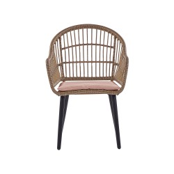 Zestaw ogrodowy dla 6 osób ALIANO z poduszkami Technorattan Pastelowy róż