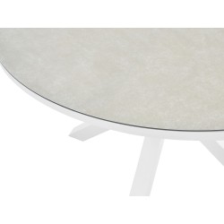 Zestaw ogrodowy dla 4 osób MALETTO/GROSSETO Metal Efekt marmuru Biały/ beżowy