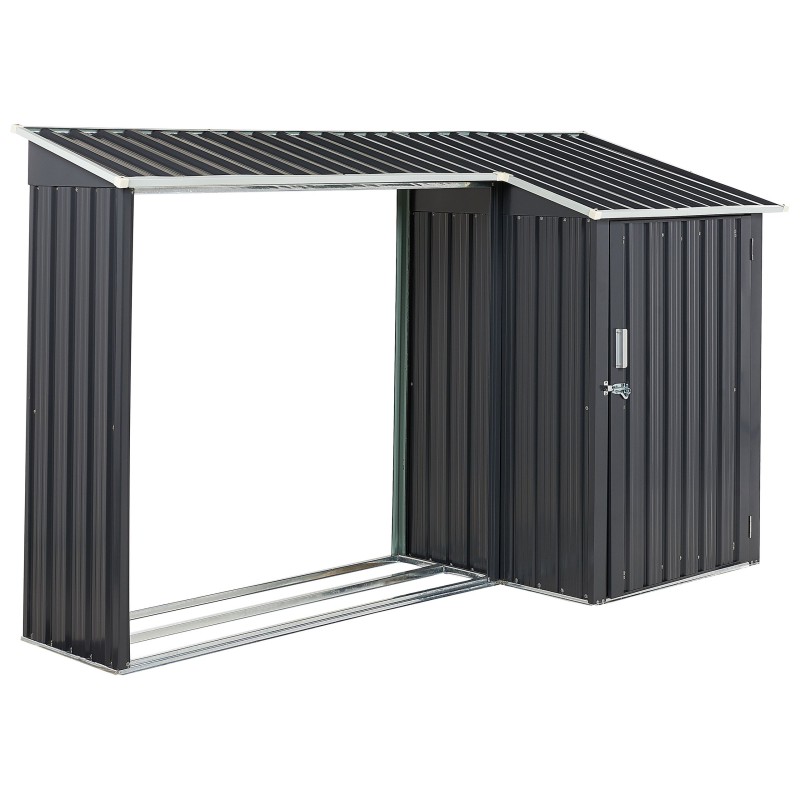 Domek narzędziowy AOSTA Metal 270 cm 105 cm Czarny