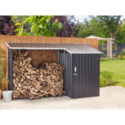 Domek narzędziowy AOSTA Metal 270 cm 105 cm Czarny