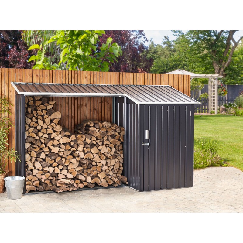 Domek narzędziowy AOSTA Metal 270 cm 105 cm Czarny