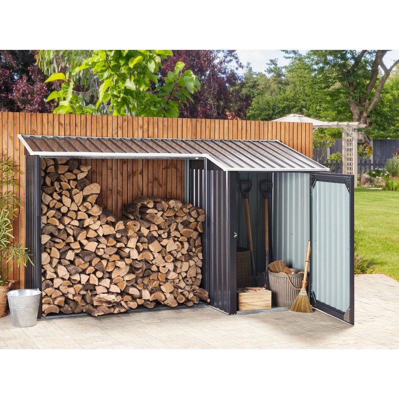 Domek narzędziowy AOSTA Metal 270 cm 105 cm Czarny