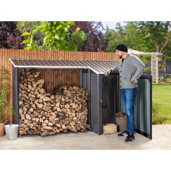 Domek narzędziowy AOSTA Metal 270 cm 105 cm Czarny