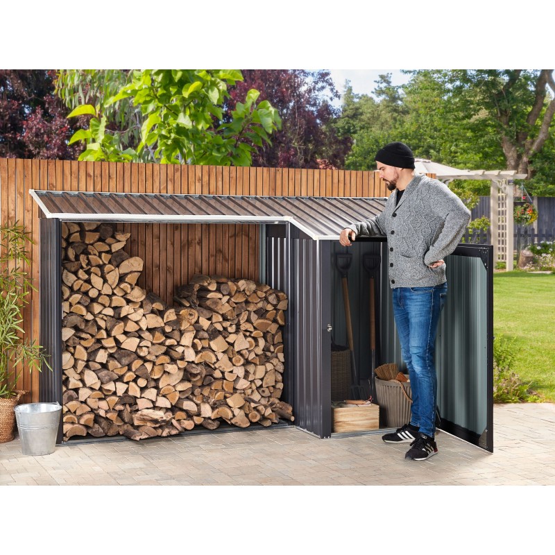 Domek narzędziowy AOSTA Metal 270 cm 105 cm Czarny