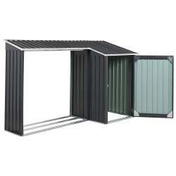 Domek narzędziowy AOSTA Metal 270 cm 105 cm Czarny