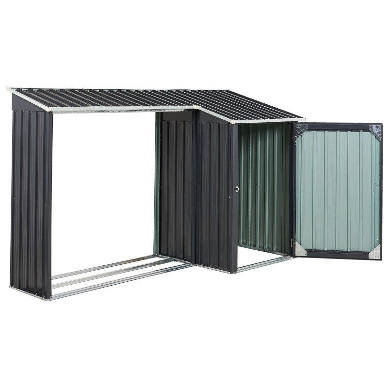 Domek narzędziowy AOSTA Metal 270 cm 105 cm Czarny