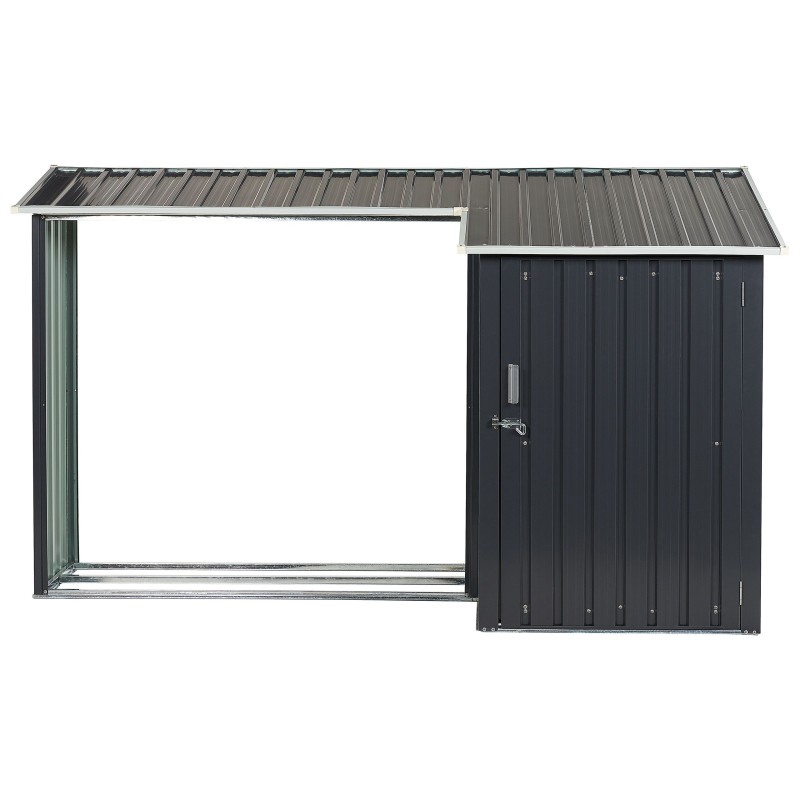 Domek narzędziowy AOSTA Metal 270 cm 105 cm Czarny